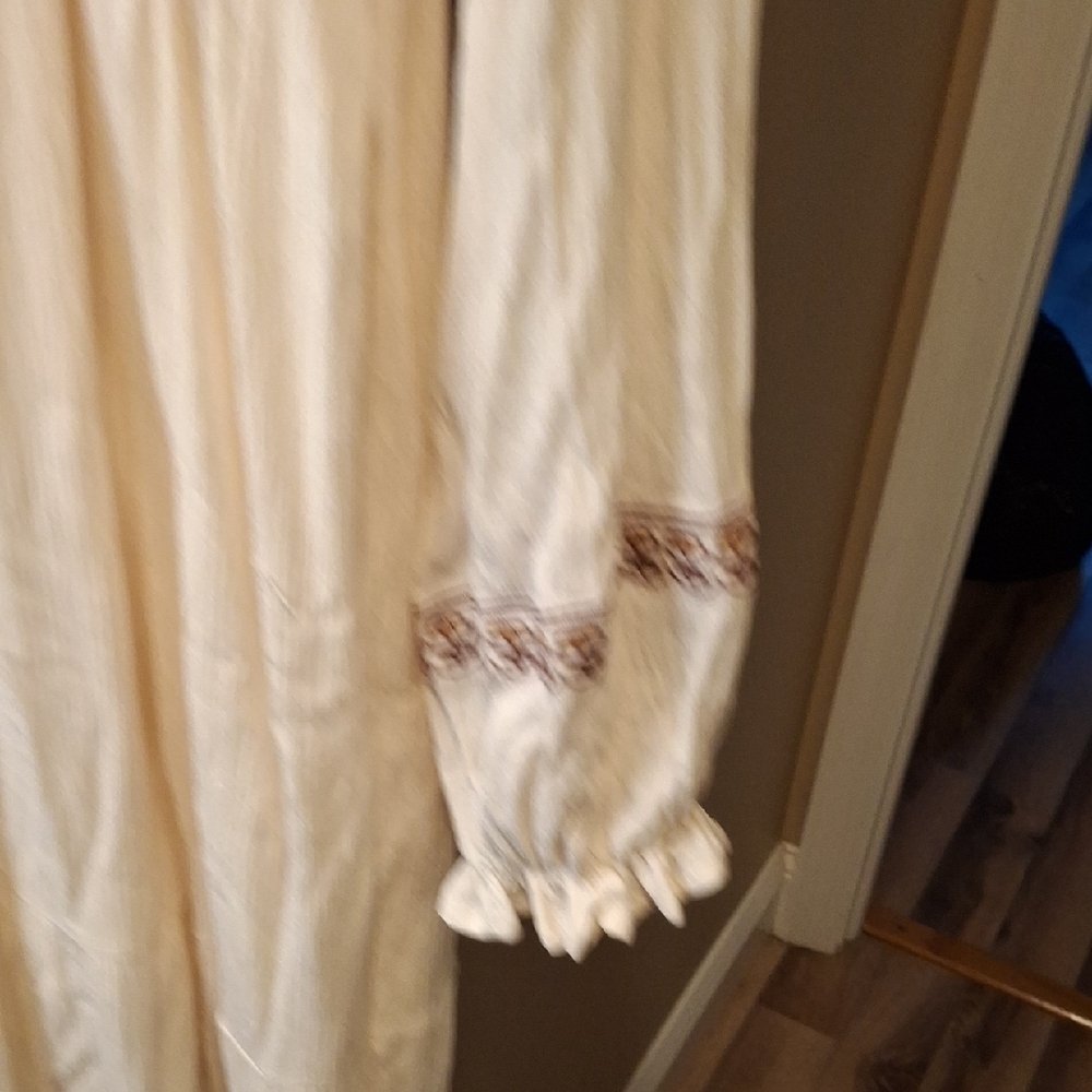 NWT -Blue Rain Cream & Berry Long Sleeve Guaze Dress - Picture 6 of 8